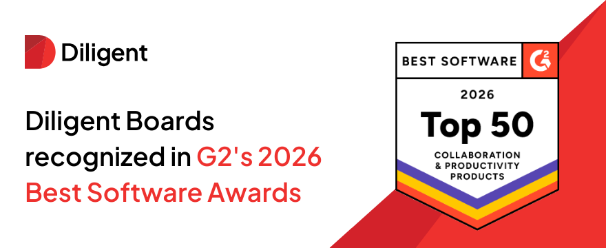 Diligent Boards recognized in G2's 2026 Best Software Awards